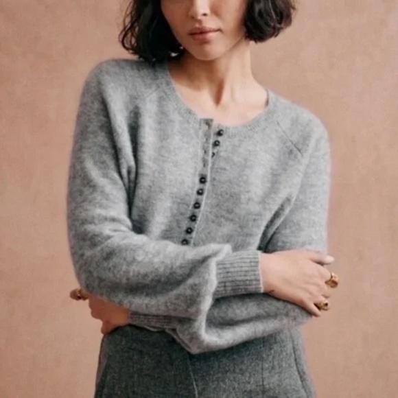 Sezane Sweaters - Sezane Leon Jumper Mohair Wool Sweater Gray Women’s Size Small